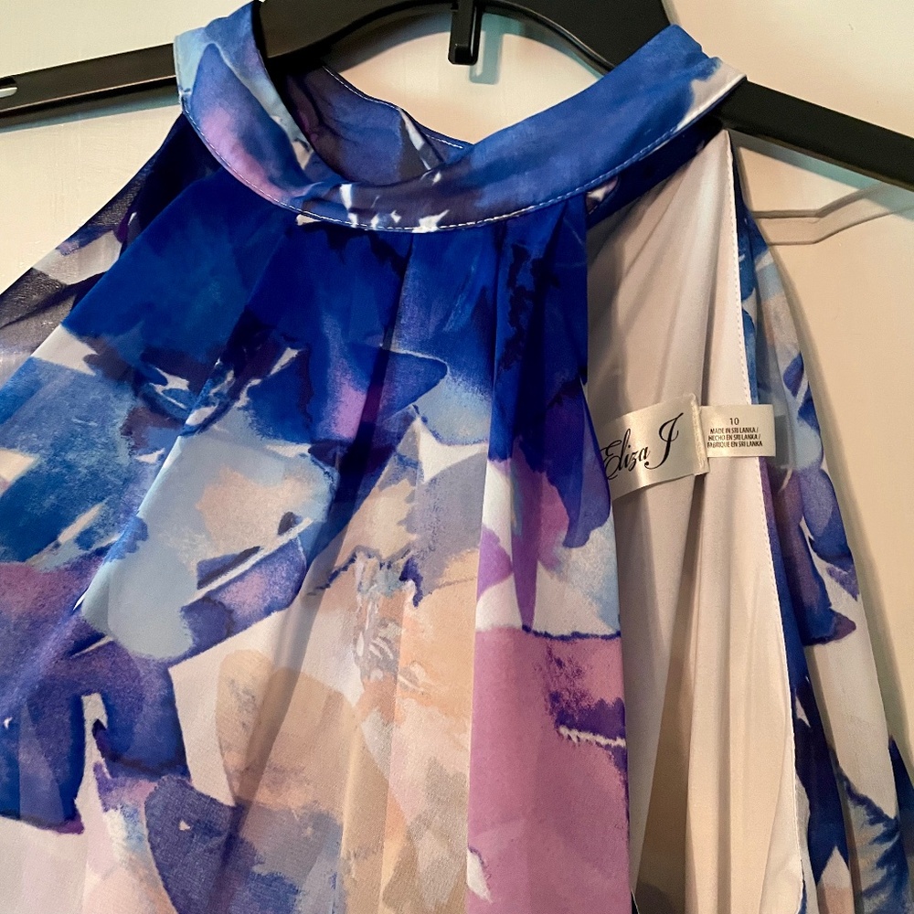 Eliza J size 10 blue floral maxi dress